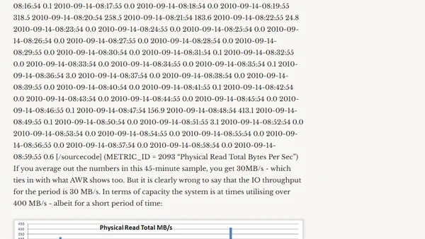 The danger of averages - Measuring I/O throughput