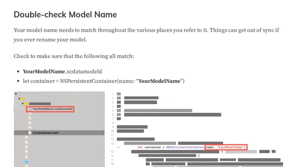 Resolving Failed to Load Model Named... with Core Data