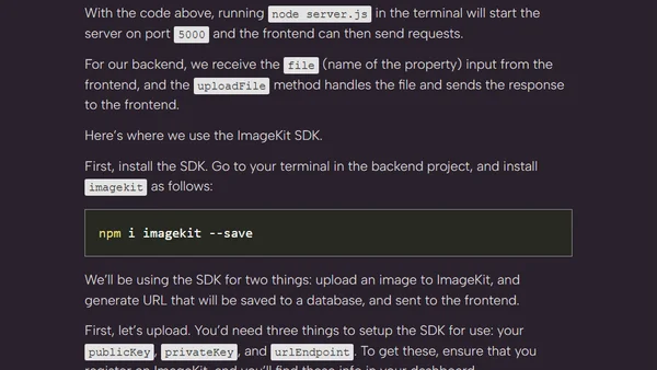 Technical Guide For Uploading Images to ImageKit With NodeJS