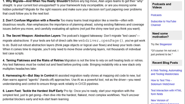 Software Testing Podcast - Migrating Test Automation - The Evil Tester Show Episode 027