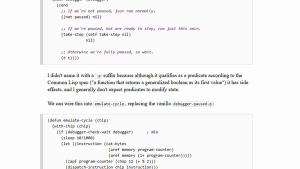 CHIP-8 in Common Lisp: Debugging Infrastructure