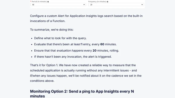 Send health pings from your Azure Function applications to ensure Scheduled triggers work as expected