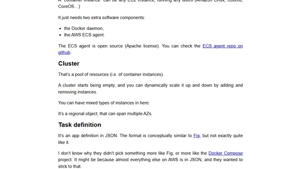 My notes on Amazon's ECS (EC2 Container Service), aka Docker on AWS