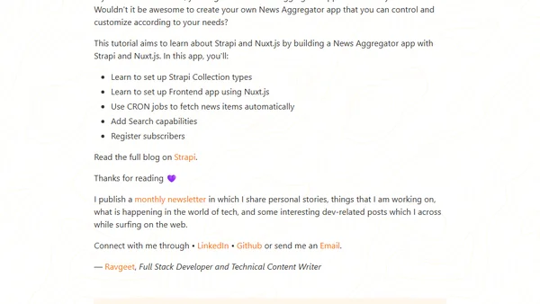 Build a News Aggregator App using Strapi and Nuxtjs