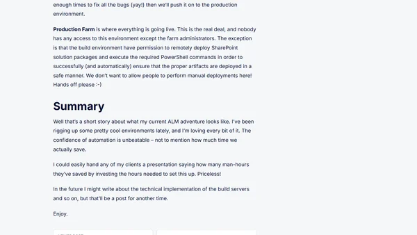 Automating SharePoint Development - Iterative Development Process
