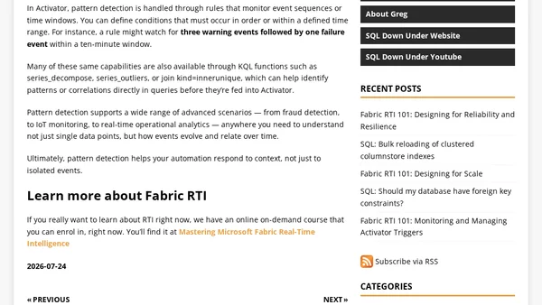 Fabric RTI 101: Detecting Patterns Using Activator