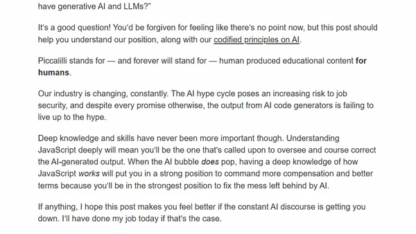 Why bother learning JavaScript now that we have generative AI?