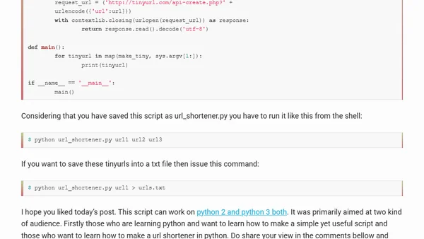 Making a url shortener in python