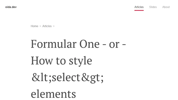 Formular One - or - How to style <select> elements
