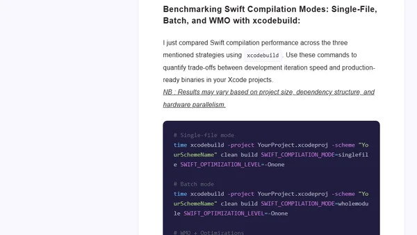 How Speed Up Xcode Build by mastering compilation modes