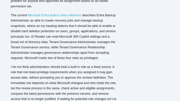 Microsoft make silent but frequent changes to Entra ID roles