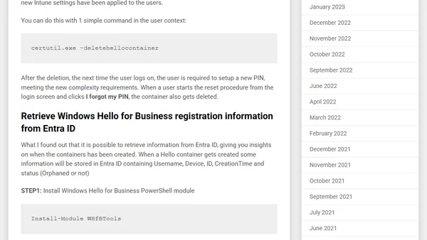 Windows Hello for Business and changing security policies (lessons learned)