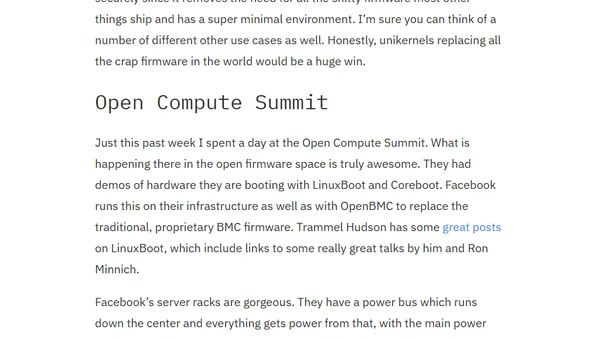 An Enigma, unikernels booting on RISC-V, a rack encased in liquid. OH MY.