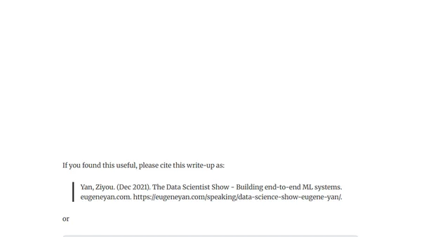 The Data Scientist Show - Building end-to-end ML systems
