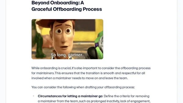 The Missing Piece: Why Your Project Needs a Maintainer Onboarding Process
