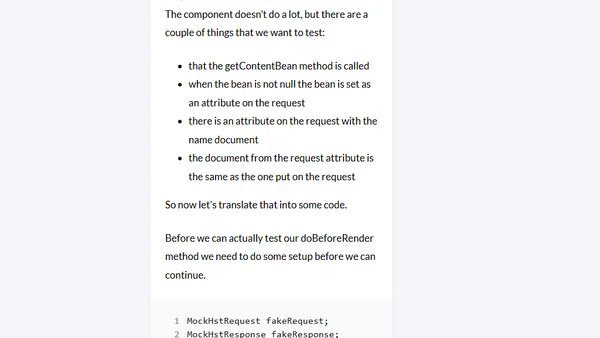 Unit testing your HST2 components with EasyMock