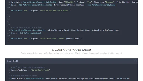 Deploying Azure Virtual Networks with PowerShell