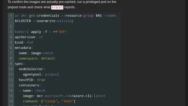 AKS Prepared Image Specification Is in Preview