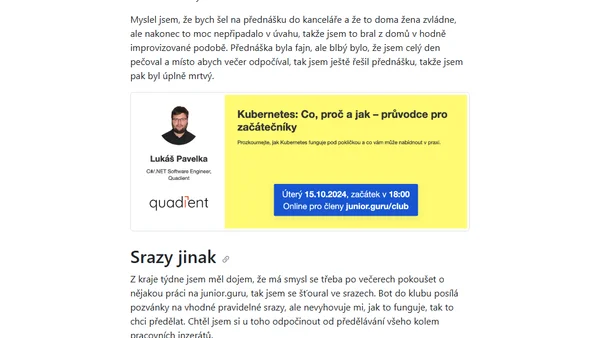 Týdenní poznámky: Nové kapitoly do kurzu scrapování a péče o marody