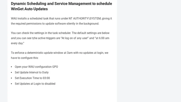 Schedule Winget Auto Updates for operational usage