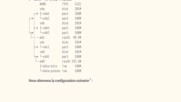 RAID 5 avec des disques de capacités différentes sous Linux