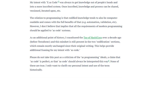 "As Code"