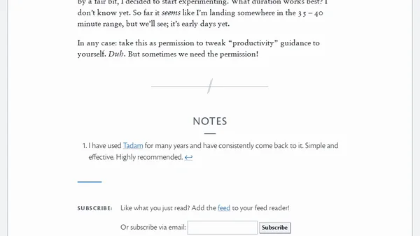[notes] Experimenting with Pomodoro Timer Durations