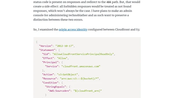 Fixing 404/403 Errors in Cloudfront and S3