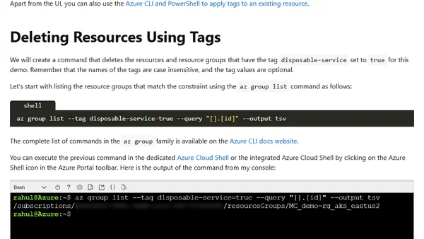 Delete Multiple Resources and Resource Groups in Azure with Tags