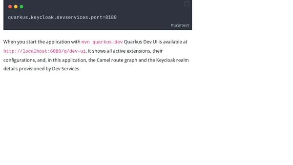 Quarkus REST with Apache Camel and Keycloak