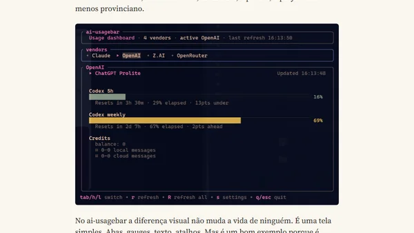 Brincando de TUI com LLMs - Ratatui+Bubbletea