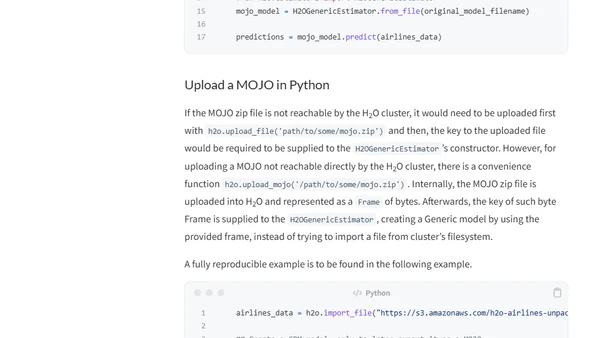 H2O - Inspecting and scoring with MOJO models inside H2O