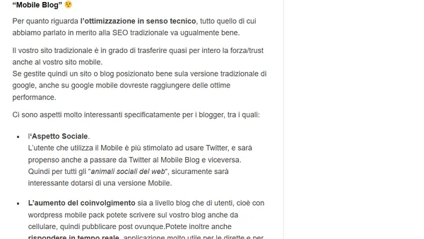 Questi i motivi per cui potresti ottimizzare il tuo blog per il “Mobile Web”
