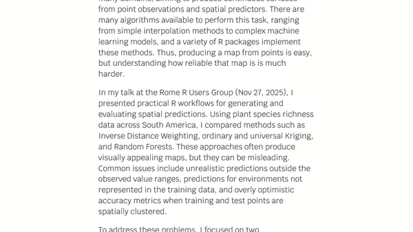 R for Geospatial Predictive Mapping: Takeaways from the Talk