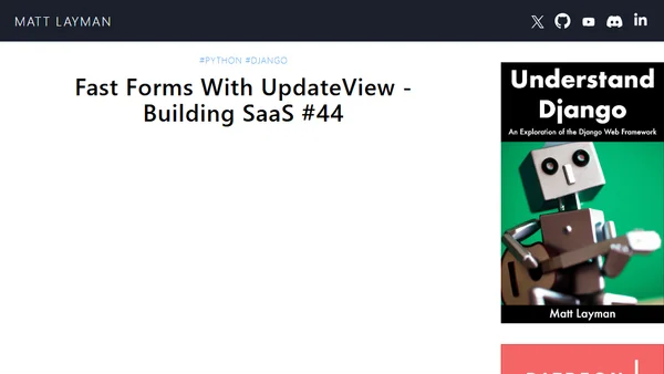 Fast Forms With UpdateView - Building SaaS #44