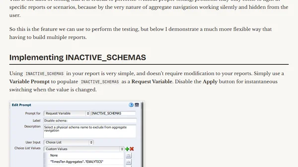 Testing aggregate navigation on OBIEE and Exalytics