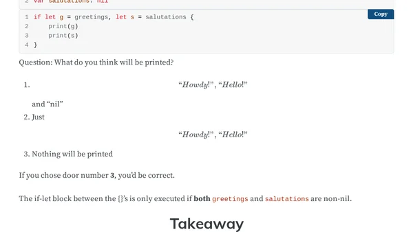 How to Unwrap Multiple Optionals with One If-Let in Swift