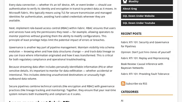 Fabric RTI 101: Security and Governance for Pipelines