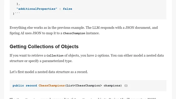 Spring AI: Mapping LLM Responses to Java Objects