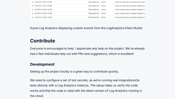 Introducing the LogAnalytics.Client NuGet for .NET Core