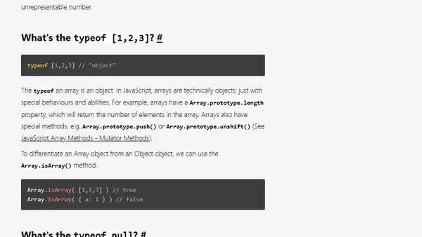 "What's the typeof null?", and other confusing JavaScript Types