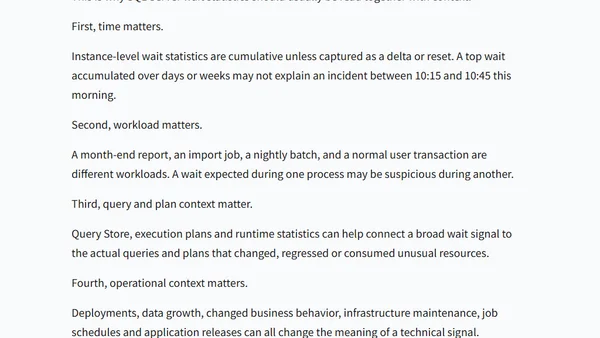 SQL Server Wait Statistics Are Not a Diagnosis