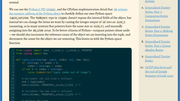 Mutating Python tuples by C FFI abuse
