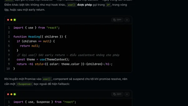 Tính Năng Mới Trong React 19: Actions Và Hook use()