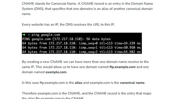 What is a CNAME record
