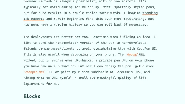 The new yet familiar CodePen&nbsp;2.0