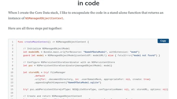 Creating the Core Data Stack with Backwards Compatibility in Swift