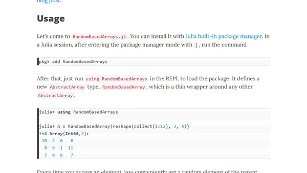 Random-based indexing for arrays