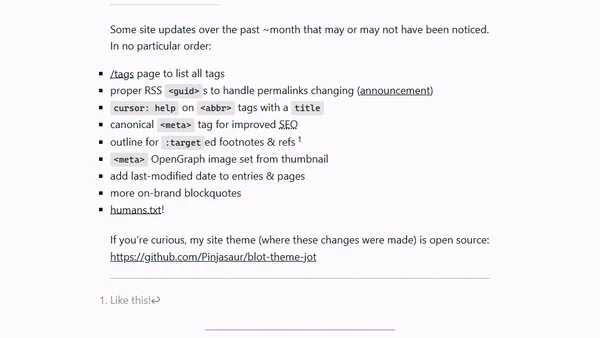 Site Updates