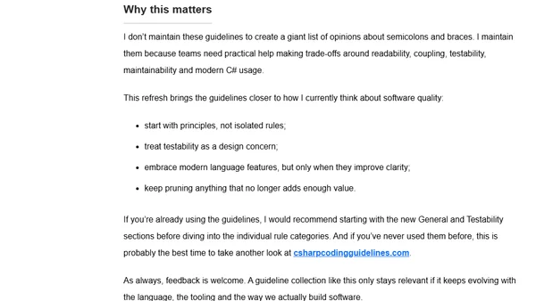 Why I gave the C# Coding Guidelines a major refresh